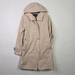Sam Edelman Hooded Anorak Utility Trench Coat Beige Size Large
